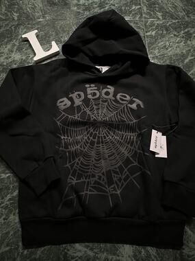 Sp5der Black Web Hoodie L New With Tags